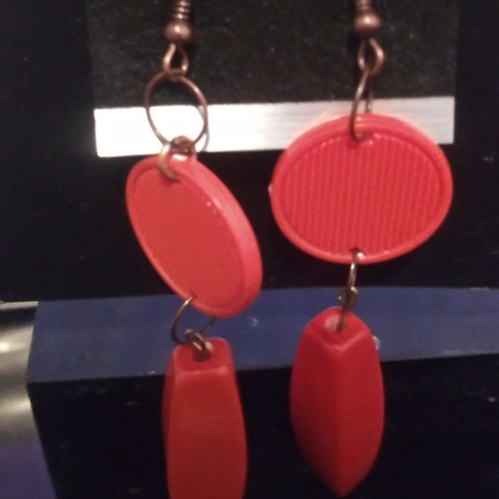 Long Dangling orange earrings